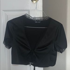 Black Lace Tie Top (comes with a free ring)